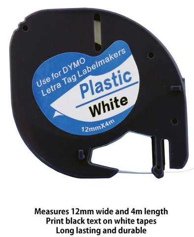 DYMO LetraTag Labeling Tape for LetraTag Label Makers, Black Print