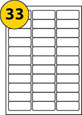 Avery Compatible L7157 33Up Multi Purpose A4 Laser / Inkjet Labels - 64mm x 24.3mm - Pack / 100 Sheets